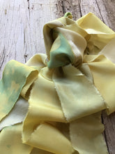 Load image into Gallery viewer, Bunch of Yellow &amp; Green Silk Ribbons