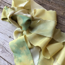 Load image into Gallery viewer, Bunch of Yellow &amp; Green Silk Ribbons