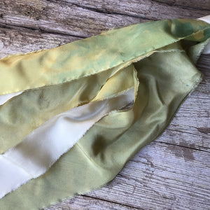 Bunch of Pale Gold & Ivory Silk Ribbons