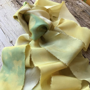 Bunch of Yellow & Green Silk Ribbons