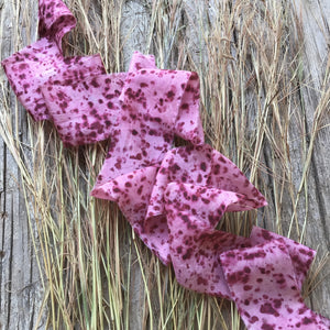 Deep Pink Spotted Silk Ribbon