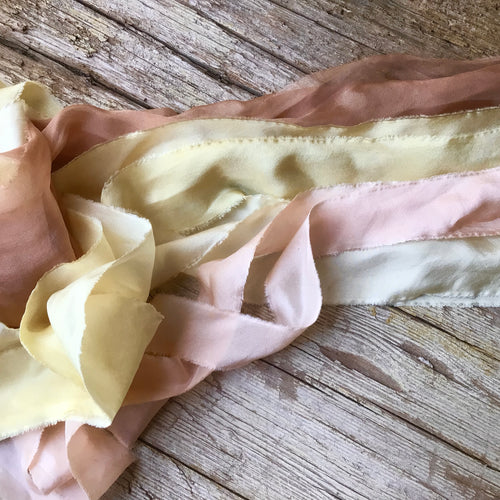 Bunch of Silk & Silk Chiffon Ribbons