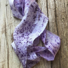 Load image into Gallery viewer, Purple Patterned Silk Ribbon