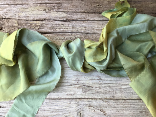 Bunch of Green Silk Ribbons