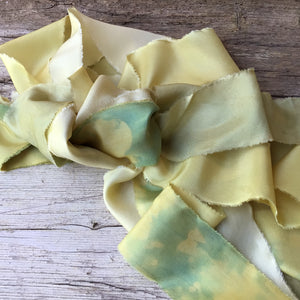 Bunch of Yellow & Green Silk Ribbons