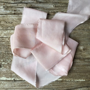 Dusky Pink Silk Ribbons
