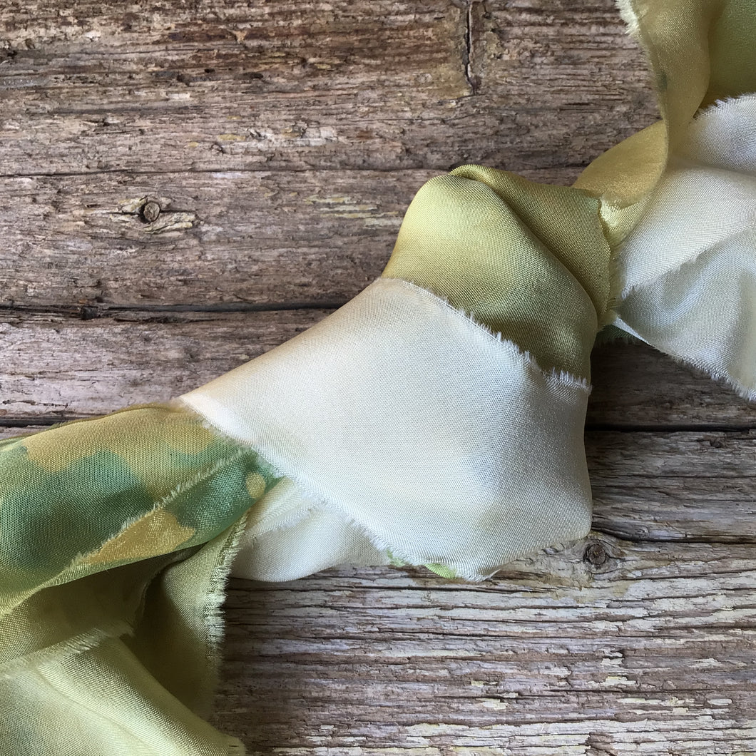 Bunch of Pale Gold & Ivory Silk Ribbons