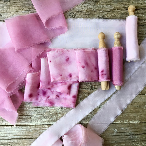 Set of Pink Silk Ribbons
