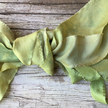 Load image into Gallery viewer, Bunch of Mustard &amp; Green Silk Ribbons