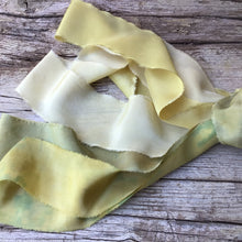 Load image into Gallery viewer, Bunch of Yellow &amp; Green Silk Ribbons