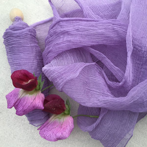 Purple Crinkled Silk Ribbons